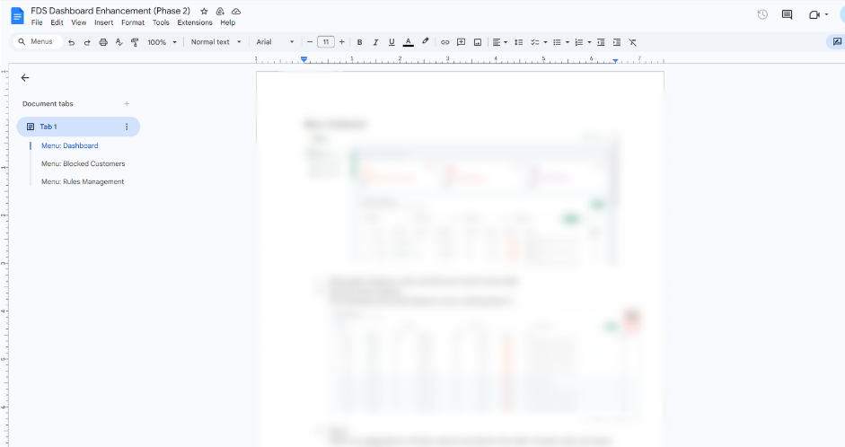 Client feedback documentation